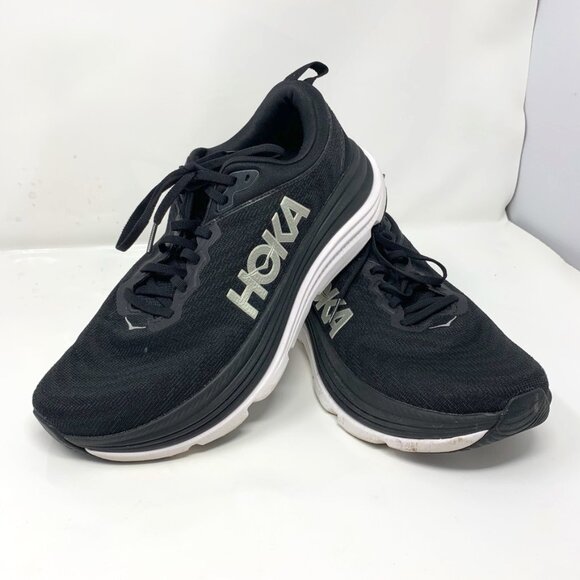 Hoka One One Men's GAVIOTA 5 Sneakers Black White Running Shoes US Sz 11B EU 44 - Picture 1 of 6